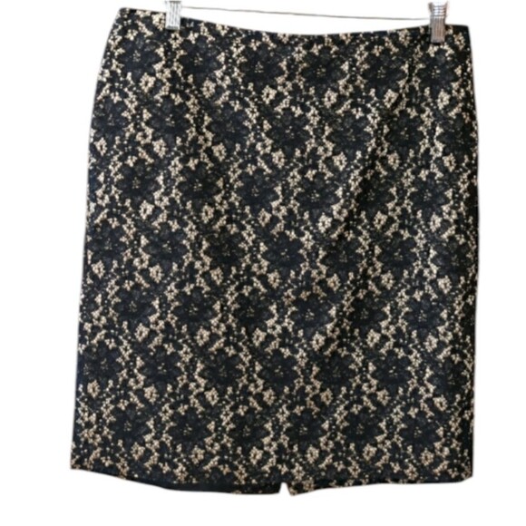 Talbots Petite Lace Pencil Skirt Corporate Goth Business Casual 14p - Picture 1 of 10